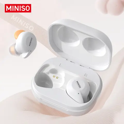 MINISO X51 True Wireless Bluetooth High Performance Earbuds - Mini In-Ear, Comfy Long Wear, Strong Bass, Touch Controls, Noise Cancellation, Mic, Silicone Build, Type-C Charging, No Fumbling, iOS/Android Multi-Device Compatible Concert Use Headphones