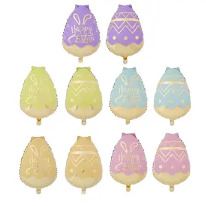 Easter Balloons Easter Cute Egg Balloons Colorful Eggs Balloons Set for Easter Day Party Supplies Decorations Lovely Egg Foil Mylar Balloons Happy Easter Balloons Kits 5PCS