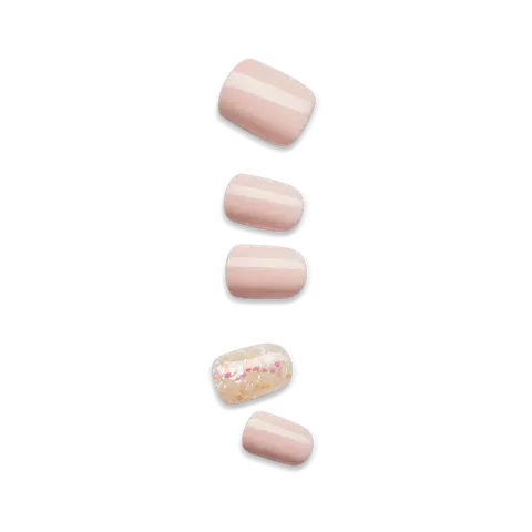 Impress No Glue Fake Press On Nails - Dorothy | Design, Pink, Short, Squoval, Manicure