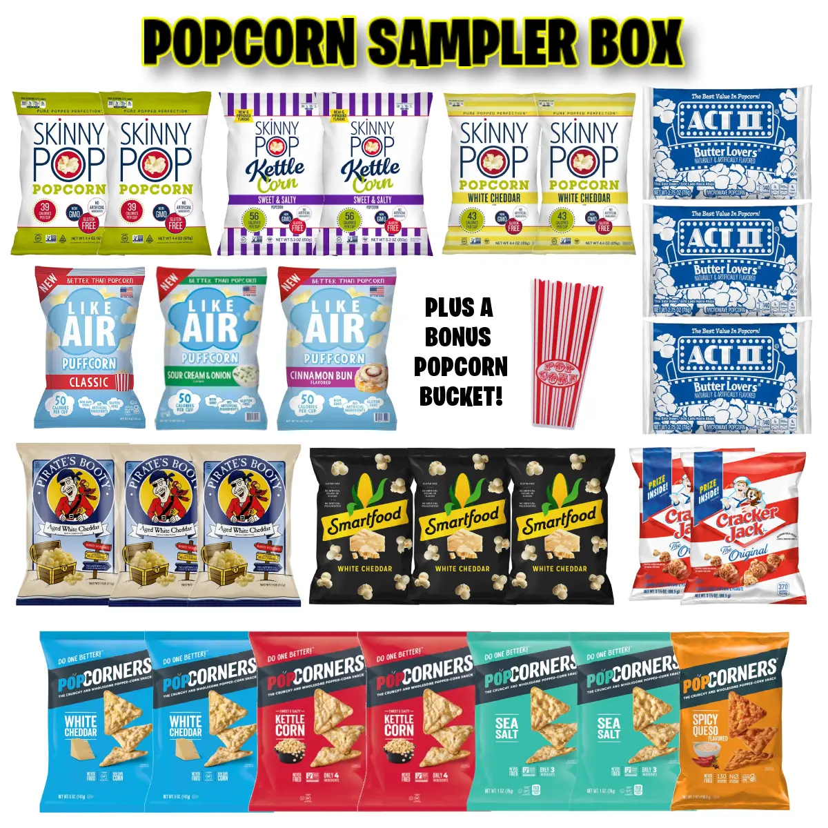 Popcorn Variety Pack & Popcorn Sampler Pack - Multipack Combo Birthday Gift Idea snack  tok