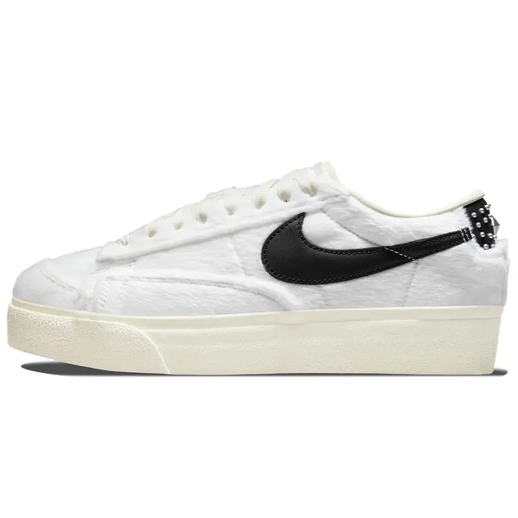 Women's Nike Blazer Platform Low-Top Studded White Athletic Footwear