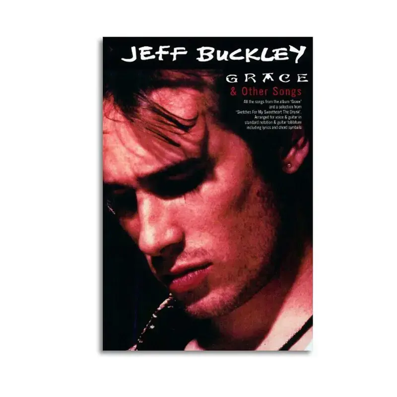 Jeff Buckley Grace Canvas Poster, Modern Aesthetic Home Frame Frameless Gift Decor Ornaments for Living Room & Bedroom, Wall Art Print for Office Spaces Home Decore Decoration Artistic