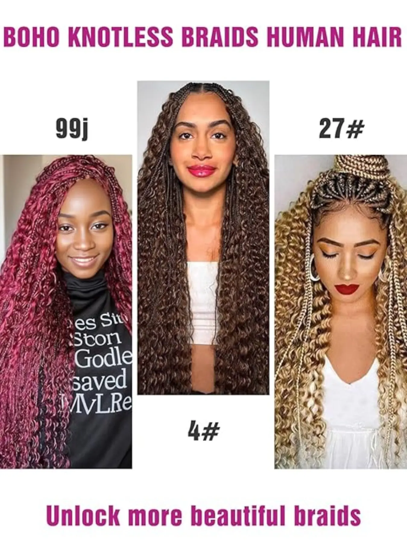 Chocolate Brown Human Braiding Hair Deep Wave Bulk, 4# Color 