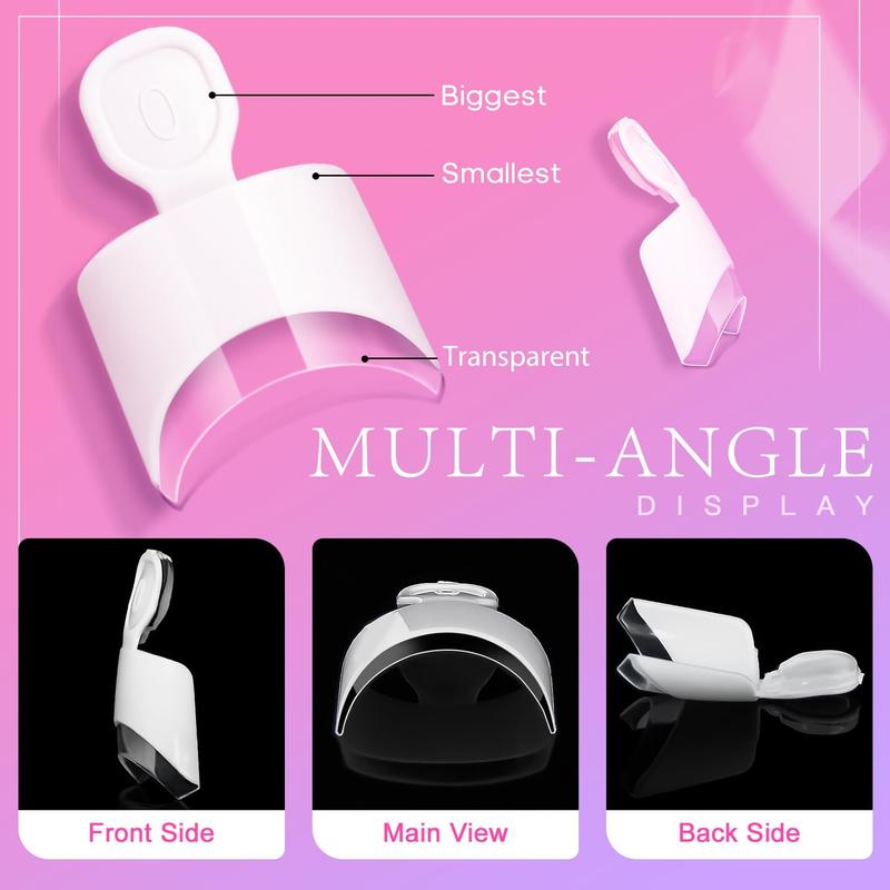 White French Nail Tips 120 PCS Short French Style Acrylic Nail Tip 12 Sizes False Nail Clear and White Press on Nails for Women