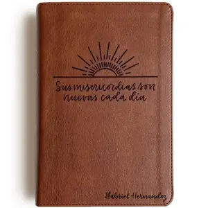 PERSONALIZED ESV/RVR (English/Spanish) Bible - Nuevas Cada Dia Sunset - Hand Lettered and Engraved