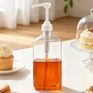 Syrup Dispenser for Coffee Bar, 54oz/1600ML Plastic Syrup Bottle, Upgraded Pump, Maple Syrup and Honey Pump, Ideal for Home Use