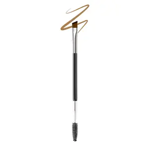 Professional Double-Ended Angled Eye Brow Spoolie Brushes, Double Head Makeup Grooming Tool for Precision Application of Eye Brow Powders, Shaping Eye Brow & Lashes