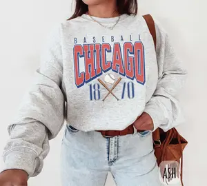 [SALE UP TO 50%] Vintage Chicago Baseball Sweatshirt � Retro Chicago Baseball Hoodie Gear, Windy City Fan Merch Crewneck, Chicago Sports Style for Men & Women