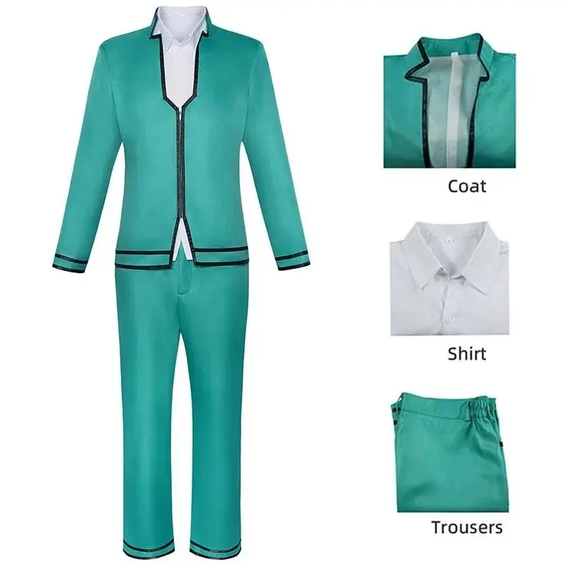 Anime Saimu Kuzuo Cosplay Costume Disaster Life K- Nan Role-playing Props Saiki Kusuo Uniform Top and Pants Saimu Kuzuo Outfits