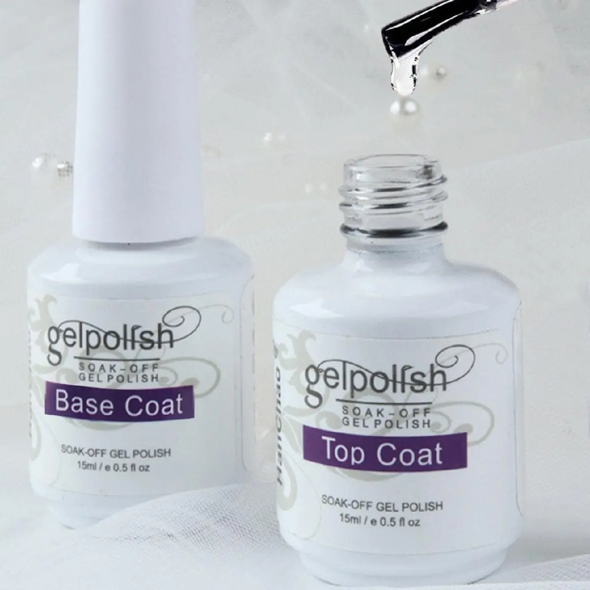 2pcs 15ML Large Capacity Nail Polish Base Coat Sealer Set, Removable Matte Top Coat, Non-Washable Nail Kit, Perfect for Manicures, Nail Care