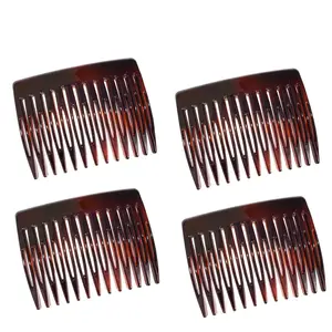 Parcelona French Compact Fit Shell Cellulose 13 Teeth Set of 4 Side Hair Combs
