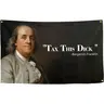 Benjamin Franklin Bold Tax Joke Durable Decorative Tapestry - 3x5ft Synthetic Polyester Wall Cover, 4 Brass Grommets, Double Stitching, Bedroom Ceremony Bonfire Banner, Dorm-Ready Humor Quote Backdrop