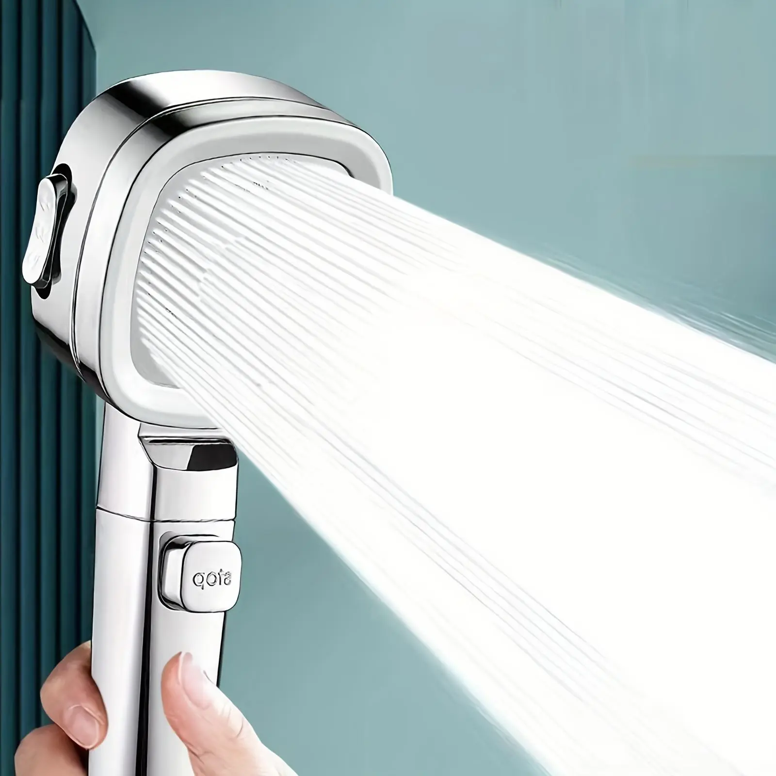 4 Modes Handheld Shower Head, 1 Count Filter with Pause Switch, Water Saving Shower Head with Strong Cleaning Function for Bathtub, Tile, Pet, Home Accessories, Bathroom, Modern, High Pressure Showerhead, High Pressure Filtered Shower Head