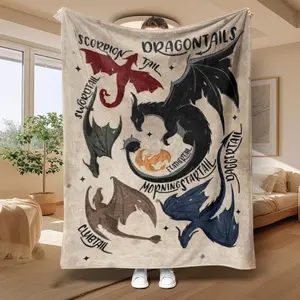 Soft Funny Throw Blanket Dragon Pattern Blanket, ,Air-conditioned Room Blanket,Warm Nap Blanket For Home & Office,Gift For Son & Daughter