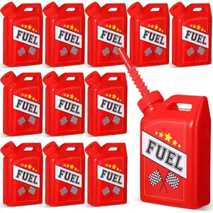 12 Pack 11 oz Race Car Fuel Can Cups Set with Straw Racing Theme Party Favors for Kids Birthday Baby Shower Supplies