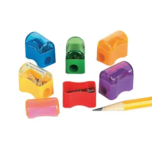 1" Bulk 72 Pc. Bright Solid Color Plastic Pencil Sharpeners with Caps