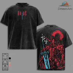 Igris Vintage Washed Oversized T-Shirt, Sweatshirt, Hoodie – Solo Leveling, Shadow Knight Commander Anime Graphic, Absolute Loyalty And Silent Blade Theme, Heavyweight Cotton Streetwear Unisex