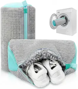 Shoe Washing Machine Bag Laundry Shoe Bags for Washing Machine, 2Pcs Shoe Washing Bag Shoe Laundry Bag for Washer and Dryer Reusable Shoe Washing Bags (Grey-2Pcs)