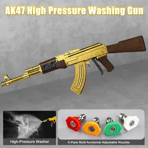 【New Version】Mr IRONSTONE High Pressure Washer Gun with 3/8'' Quick Connector, Swivel Car Washer Gun Toy with 5 Pressure Washer Nozzle Tips & charing Station & Filter, Men's Gift, Father's Day Gift