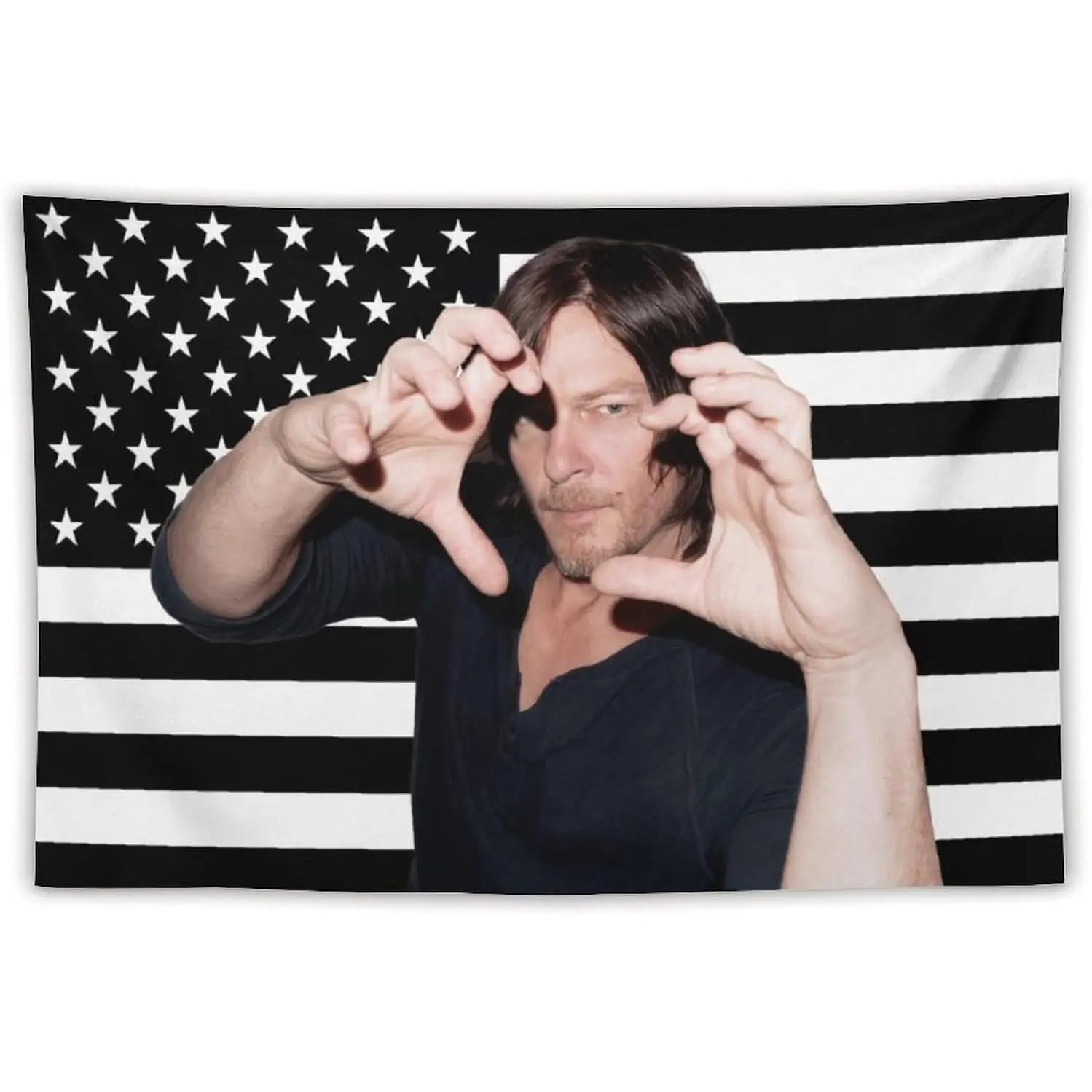 Daryl Star Dixon Strong Durable Decorative Tapestry - Light Blush Pink American Flag Home Bedroom Decor, Indoor Wall Hanging Decoration Items, College Dorm Gift, Multi-Use Beach Towel, Fade-Resistant