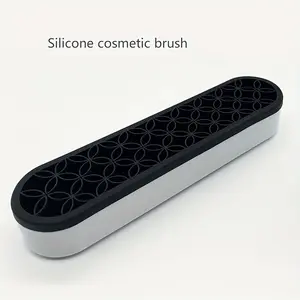 1pc Silicone Makeup Brush Holder, Cosmetic Storage Box, Makeup Accessories Organizer, Painting Pen Sewing Tools Art Supplies Desktop Storage Organizer Art Supplies, Makeup Brushes Organizer