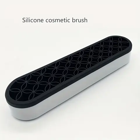 1pc Silicone Makeup Brush Holder, Cosmetic Storage Box, Makeup Accessories Organizer, Painting Pen Sewing Tools Art Supplies Desktop Storage Organizer Art Supplies, Makeup Brushes Organizer, Makeup Organizers