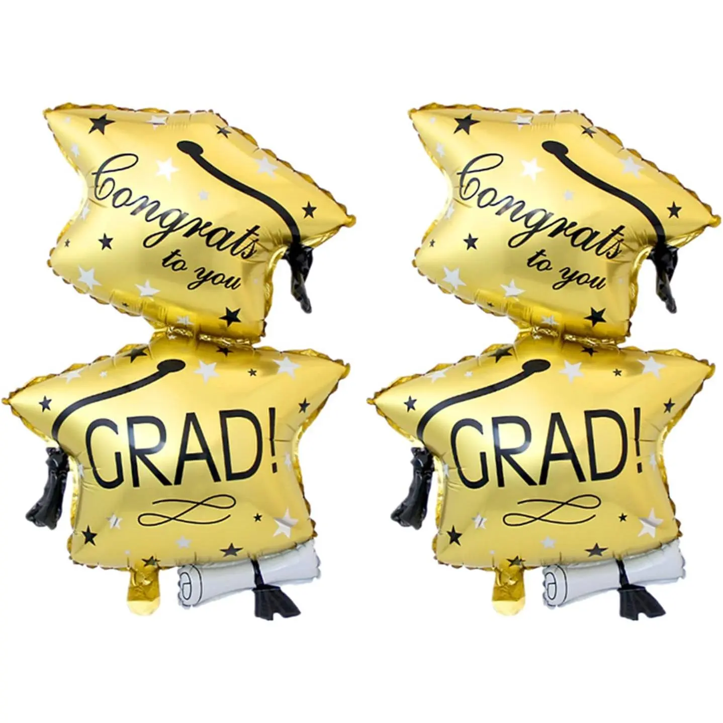 Graduation Mylar Foil Balloons Graduation Balloons Large Graduation Cap Balloons, Congrats  Balloons, Graduation Party Decorations Supplies (2Pcs)