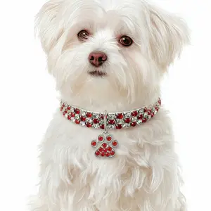 Pet Collar Necklace Set, Adjustable Jewelry Alloy Diamond Cat Claw Pendant, Suitable for Small Medium Dogs Cats, Daily Fashion Accessory