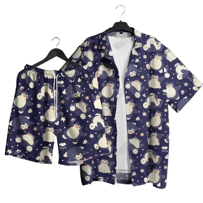 Snorlaxx PKM poke Set Hawaiian Shirt mon For All Ages Tropical Button Up Shirt Unisex Summer Outfit Cute Beach Shorts  Retro Pattern Shirt Gifts Limited Drop 2026 – Cute Anime Hawaiian Shirt (Summer Exclusive)