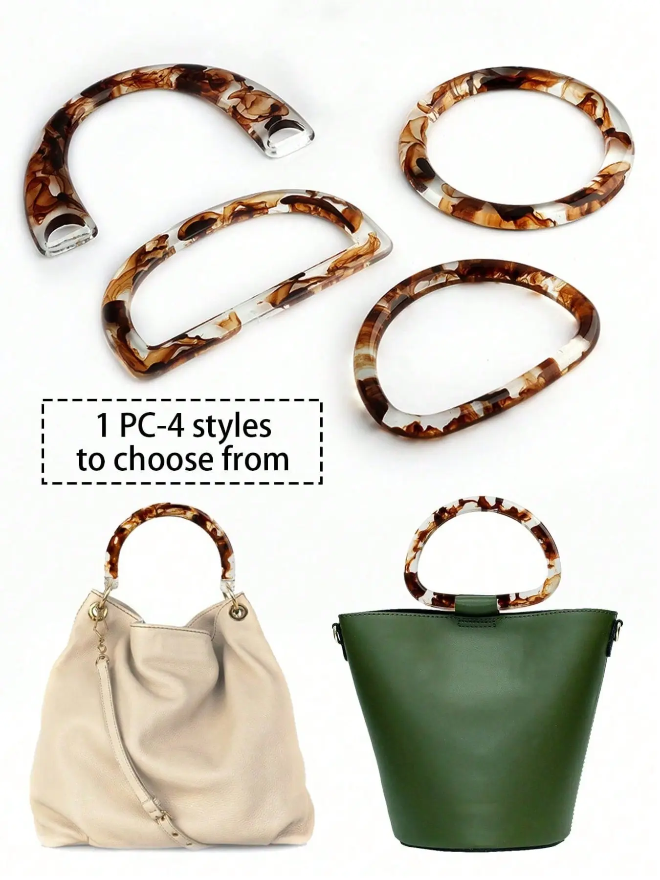 Vintage Bag Handle - DIY Handmade Knitted Handle Accessories for Making and Replacing Bags, 4 Styles, Multifunctional Picnic Basket Handle