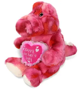 DOLLIBU 8" Pink Tie-Dye Sitting Alligator Plush Toy, Super-Soft Polyester Stuffed Animal, Embroidered Heart Mother's Day Gift, Mothers Day Gift