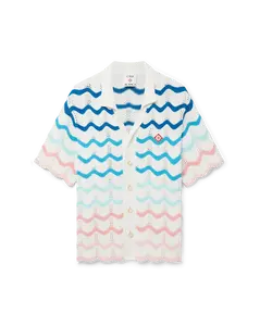CASABLANCA Gradient Wave Crochet Shirt Mens Apparel
