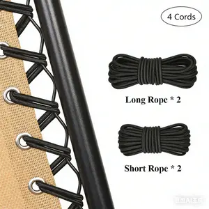 Heavy-Duty Nylon Bungee Laces for Outdoor Reclining Chairs, Elastic Replacement Ropes for Zero Gravity & Beach Lounge Chairs, Outdoor Ready, Elastic Design