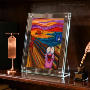 Retro Style Canvas Print Wall Art, Abstract Pattern Print, Creative Scream Pattern Design, Perfect for Living Room & Bedroom Decor, Unique Modern Home Accent, Creative Modern Decoration