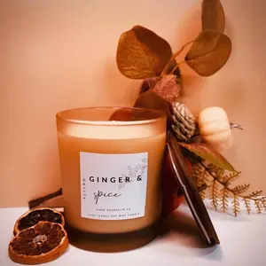 Ginger & Spice Scented Candle - Freshener for Decor and Home Fragrance