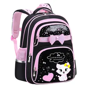 Cute Cartoon Cat Backpack, School Bag Double Shoulder Backpack, Casual Outdoor Bag