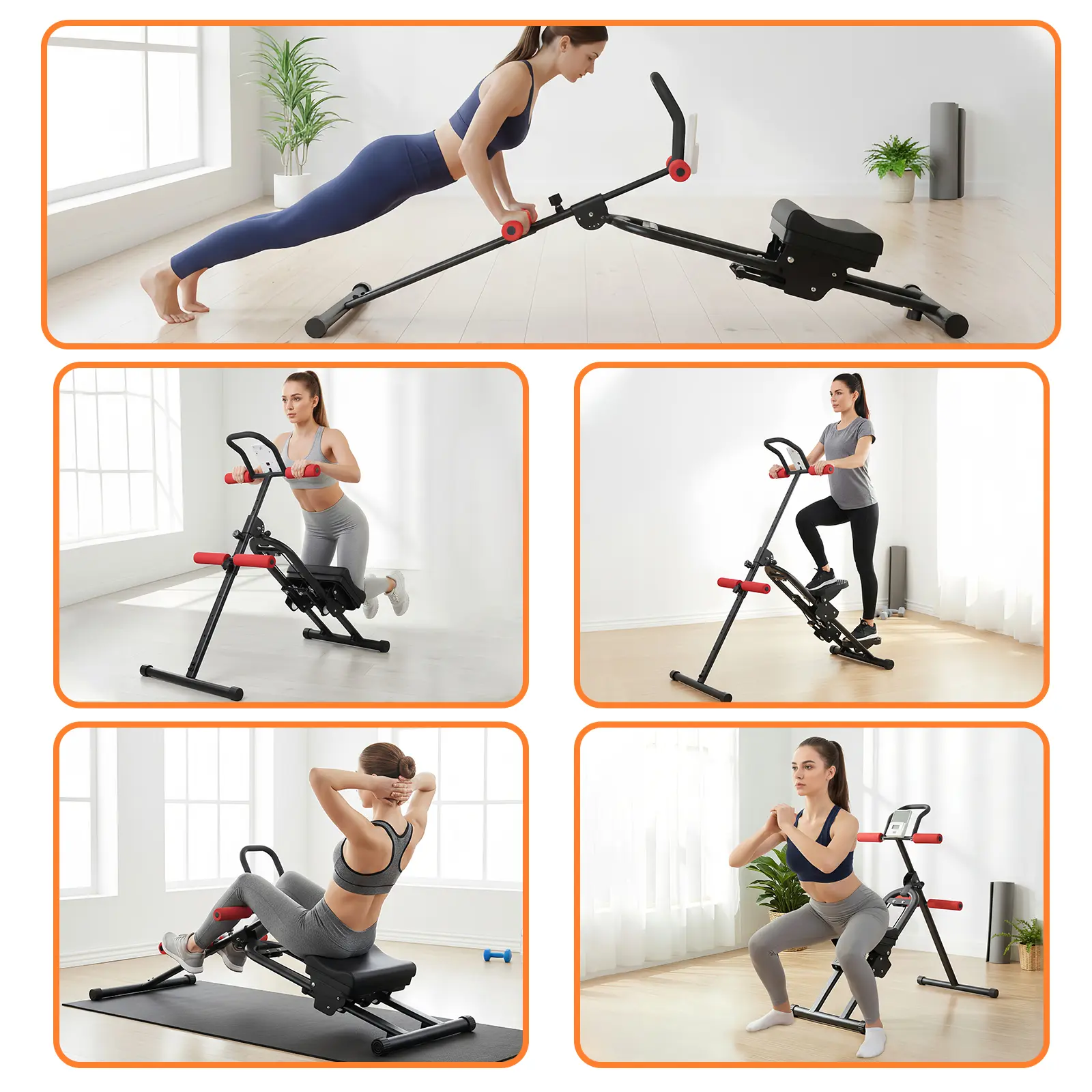 Multifunctional Stepper,  Ab Machine Ab Workout, Foldable Full Body Workout Equipment, Strength Training Exercise Equipment for Body Shaping