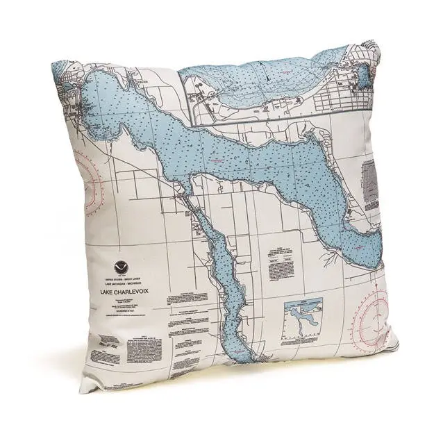 Lake Charlevoix, MI Indoor/Outdoor Nautical Pillow