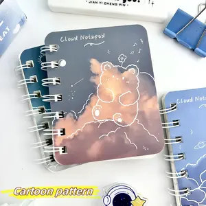 4/20Pcs Cartoon Minimalist Portable Aesthetic Diary A7 with Punched Pages - Cartoon Theme Mini Diary for Daily Notes and Office Supplies
