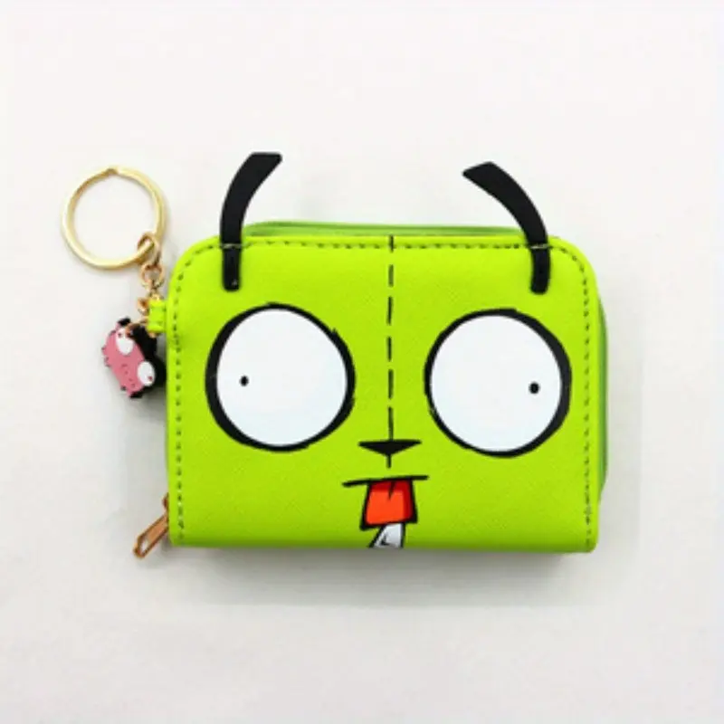 Cute Kawaii Cartoon Zipper Wallet, Zip Pocket, 9 Credit Card Slots, Zip Closure, Stylish & Functional Design, Casual Trendy Wallet, Wallet And Charm, Card Holder Wallet