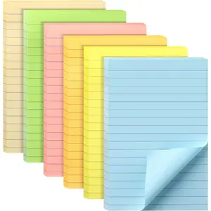 - Lined Sticky Notes 4x6, 6 Pads, 45 Sheets/Pad, Pastel Color, Sticky Notes with Lines, Ruled  Stickies
