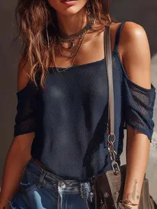 Women's Summer Crochet Halter Top, Breathable Sleeveless Tank, Loose Fit, Versatile Outerwear, Solid Color, 2026 Collection