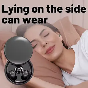 Ultra Small Invisible Sleep Bluetooth Earbuds Soft Comfortable Side Sleeping Wear Mini Wireless Headphones Noise Cancelling Hidden Earphones With LED Digital Power Display For Sleeping Insomnia Relax Wireless Music Earbuds