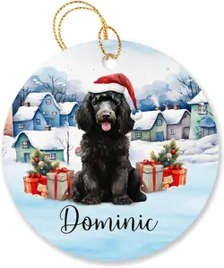 Custom Name Black Standard Poodle Christmas Ornament Gift for Dog Dad Mom, Personalized Standard Poodle Ornament Xmas 2024, Black Standard Poodle Dog Ornament, Standard Poodle Pet Christmas Ornaments, Black Standard Poodle Ornament