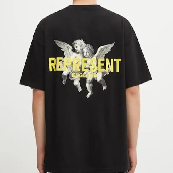Vintage Angel  Represen Graphic Oversized T Shirt, Cherub Back Print Tee, Heavy Cotton Streetwear Shirt, Unisex Casual Fashion Tee