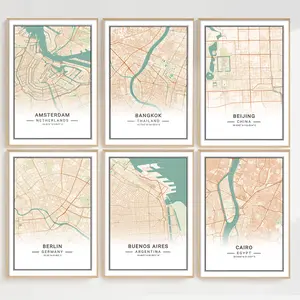 Custom Map Poster, Any City Map Retro Wall Art Home Decor, Travel City Prints Room Decor, Unique Housewarming Gift