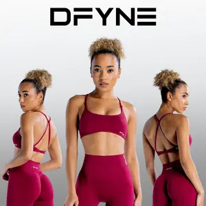 DFYNG Dynamic Twist Back Bra – Seamless Sports Bra with Sculpting Fit and Open Twist-Back Detail