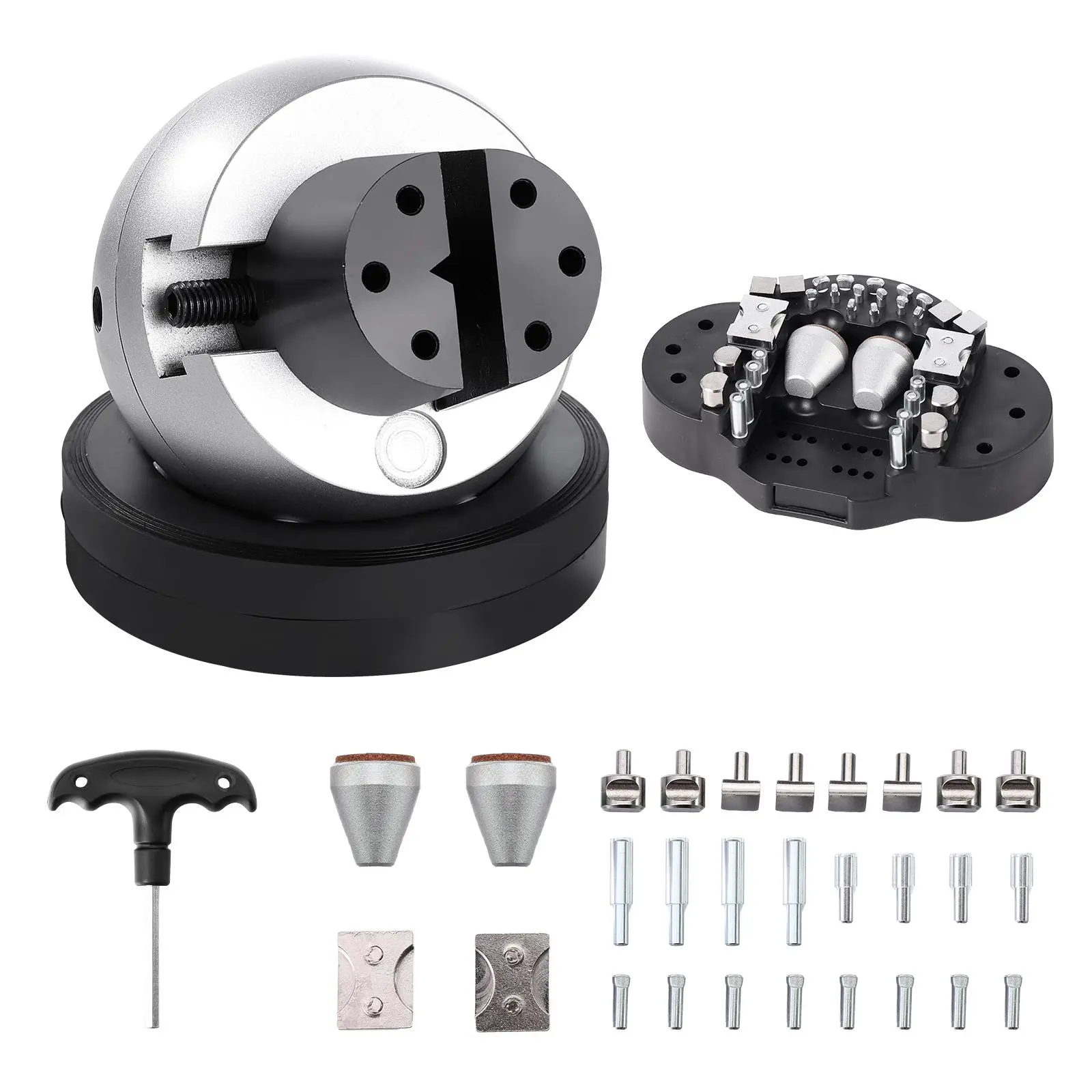 【Summerfinds】VEVOR Ball Vise, 5" Engraving Setting Tool, 360° Rotation Engraving Block Vise, 35 PCS Attachment Jewelry Engraving Block Tools Standard Block for Gemstone Inlay and Small-Scale Engraving