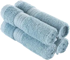 REGAL RUBY 4 Pieces Washcloths Bath Linen Set Quick-Dry, Highly Absorbent, Soft Feel Towels, Premium Quality Flannel Face Cloths Pack Turkish
