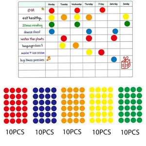 50 Pieces Round Color Coding Labels, Circle Dot Label Colored Sticker for Office, Classroom, Papers Circular